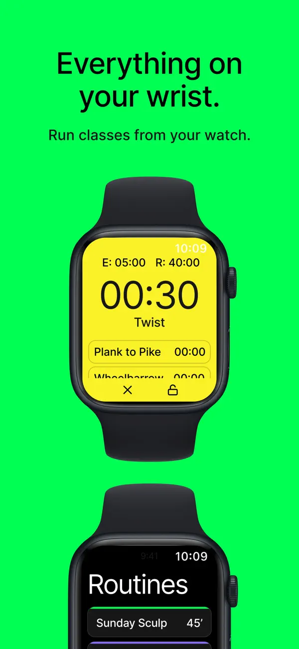 KORA routines and live class controls on Apple Watch